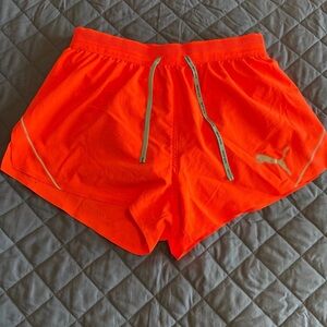 Puma Women's Bright Orange Athletic Shorts